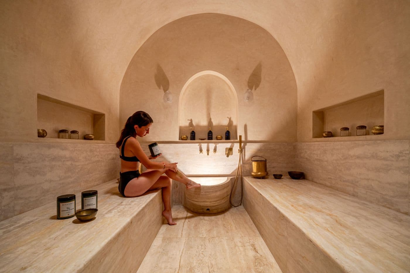 Hammam privé — rituel de soin et vue générale au Domaine Eladâr